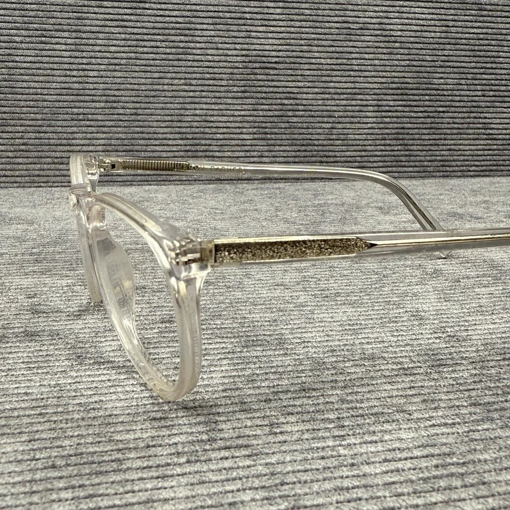Warby Parker Haskell Eyeglasses Crystal Clear Round Frames 49-22-145 Glitter